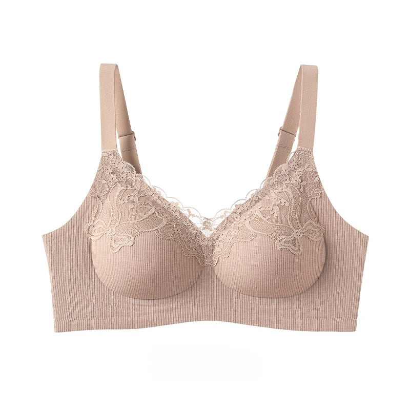 Women Fashion Ribbed Lace Bral - Lace Bralette Set 评论和价格
