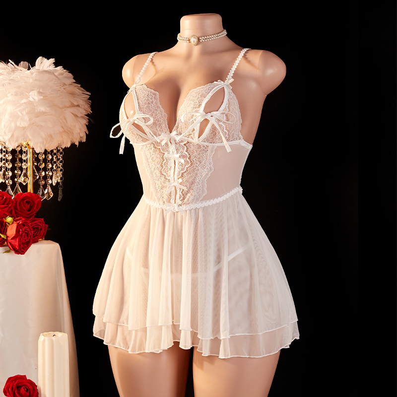 Transparent Sexy Woman Lingeri - Lace Bralette Set 评论和价格